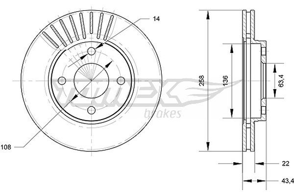 TOMEX BRAKES Тормозной диск TX 70-13